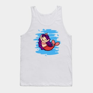 Cute Mermaid Illustration Tank Top